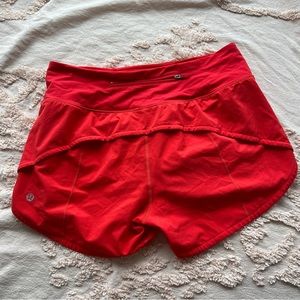 Lululemon Speed Up Short Long *4" Carnation Red Size 6